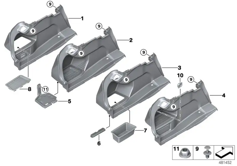 BMW Verkleidung Gepäckraum links F32 F82 51477284151 - 4er F32, 4