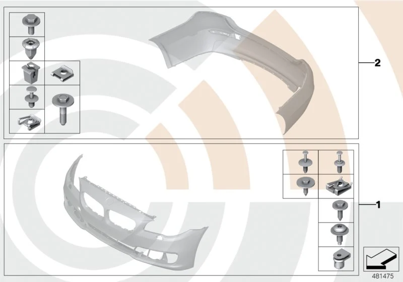 BMW Satz Anbauteile Stossfänger vorn F06 F10 F11 F12 F13 51112452058