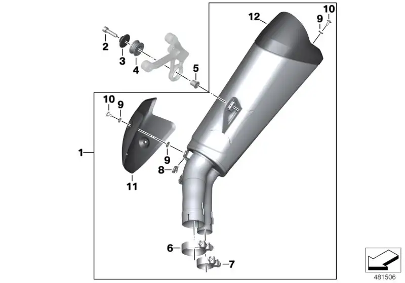BMW Kappe Endschalldämpfer hinten K47 18517725726 - Bildposition