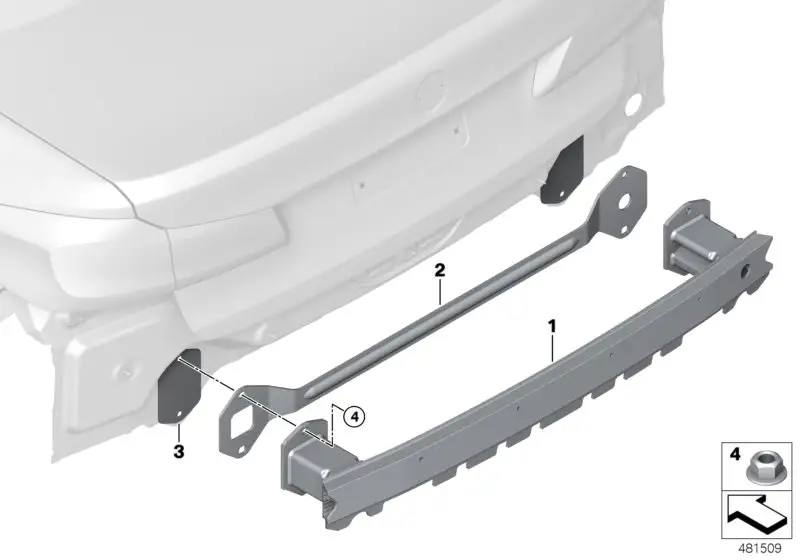 BMW Träger Stossfänger hinten G30 51127413875