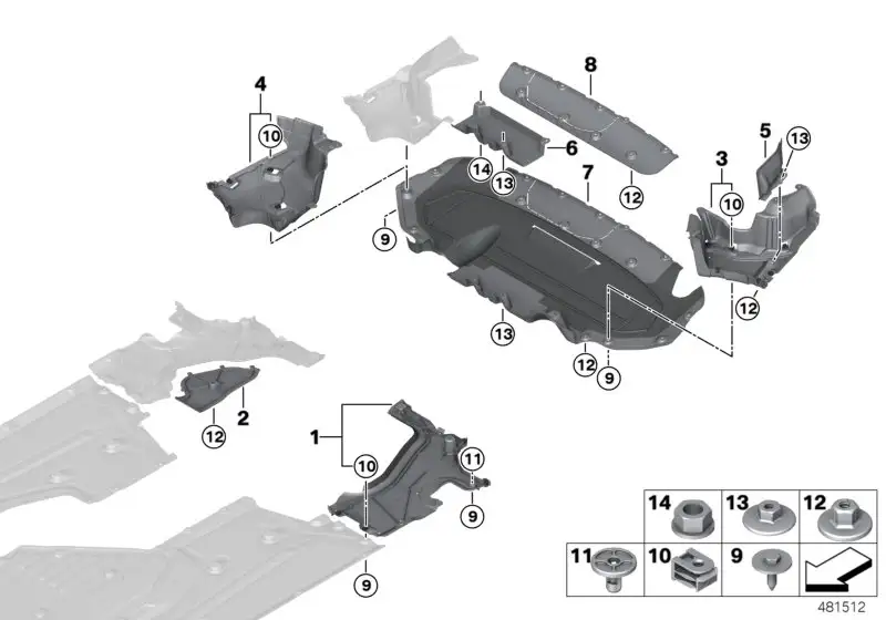 BMW Unterbodenverkleidung hinten 51757439054 - Bildposition 08