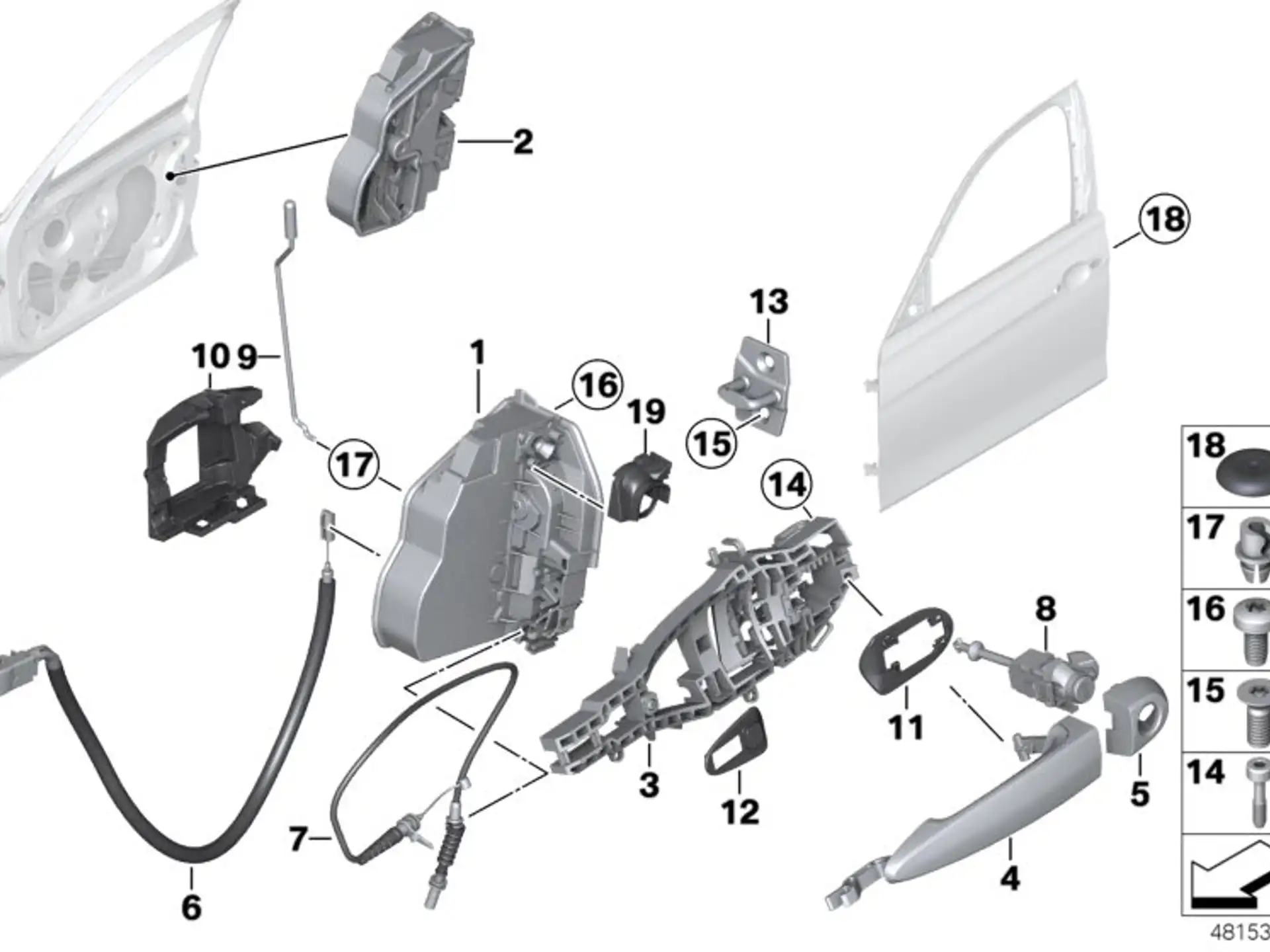 BMW Bowdenzug Türaussengriff vorn F30 F31 F80 51217259828