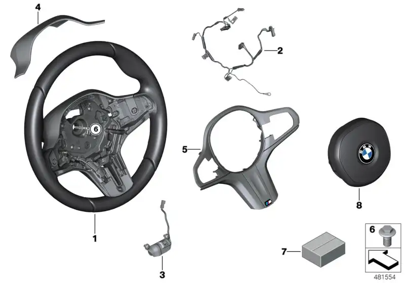 BMW M Sportlenkrad Leder G30 G31 G32 32308008182