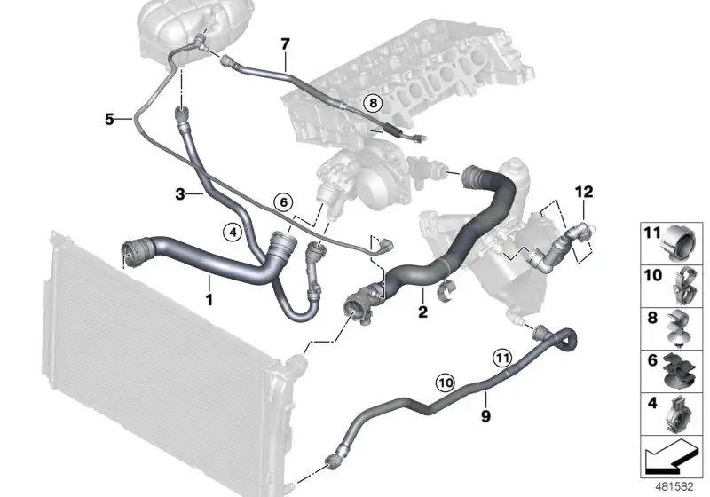 BMW Schlauch Ausgleichsbehälter F10 F11 17128571803