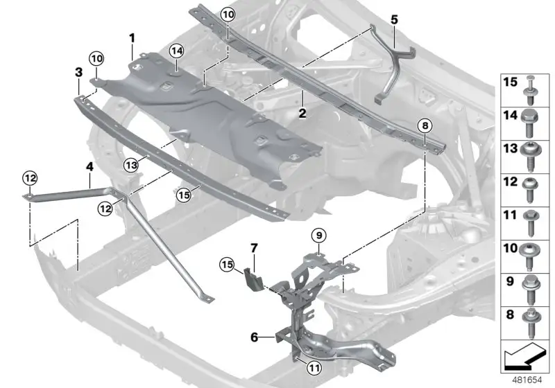 BMW Verbindung vorn oben 51647357209 - Bildposition 03