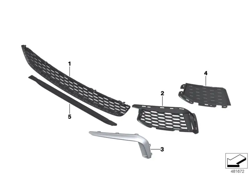 BMW Zierblende links G30 G31 51118063267 - 5er G30, 5er G31