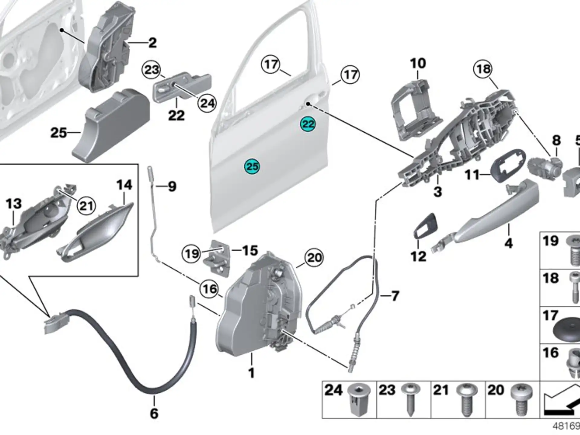 BMW Bowdenzug Türaussengriff vorn F21 F22 F23 F87 F87N 51217268446