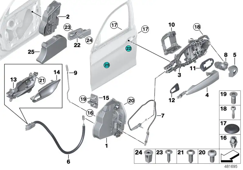 BMW Abdeckung Tür grundiert links E70 E71 E72 E84 E90 E91 E92 E93