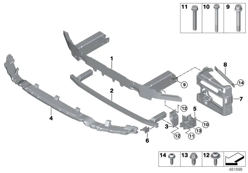 BMW Vertikalstrebe rechts G01 G02 51117399914