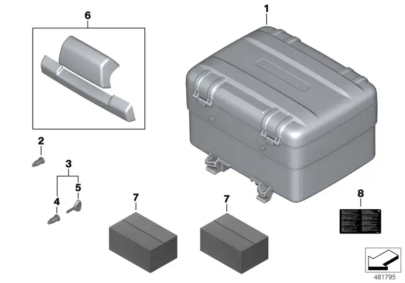 BMW Satz Top Case Träger variabel K70 K72 77448523309