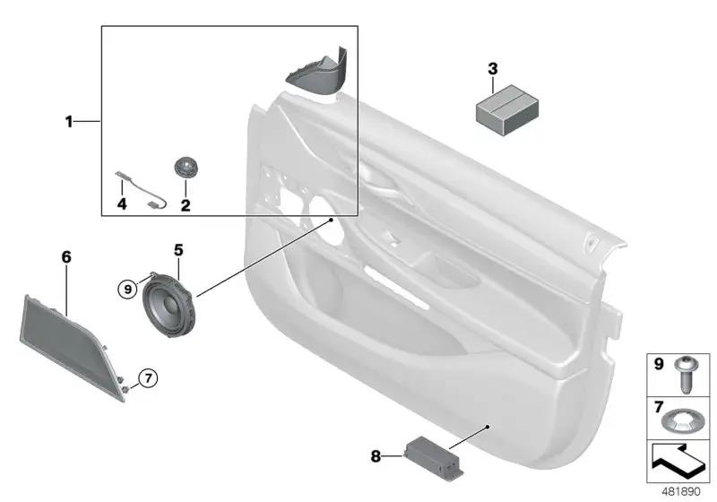 BMW Spiegeldreieck High End System links G11 G12 65136820761 - 7e