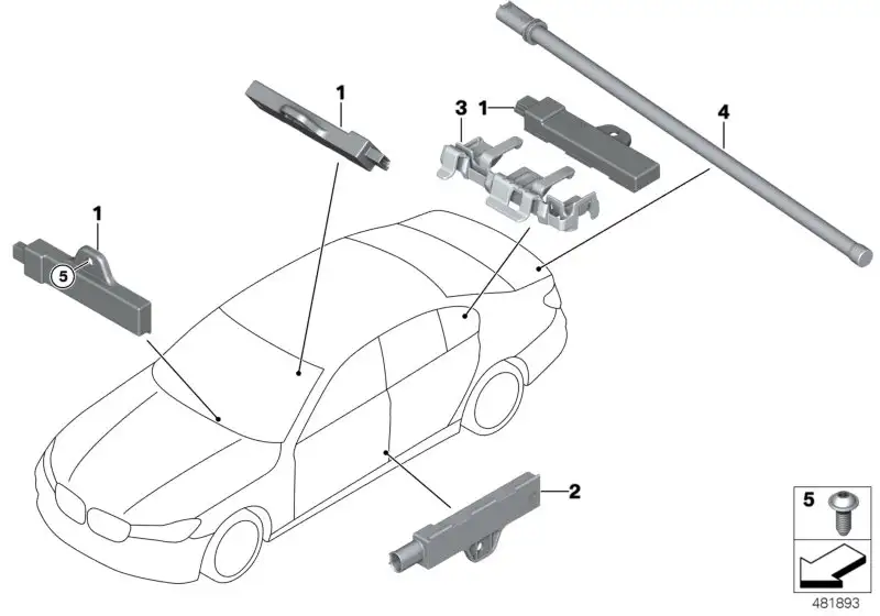 BMW Aussenantenne lang Komfortzugang F90 G11 G12 G30 G31 G32 6520