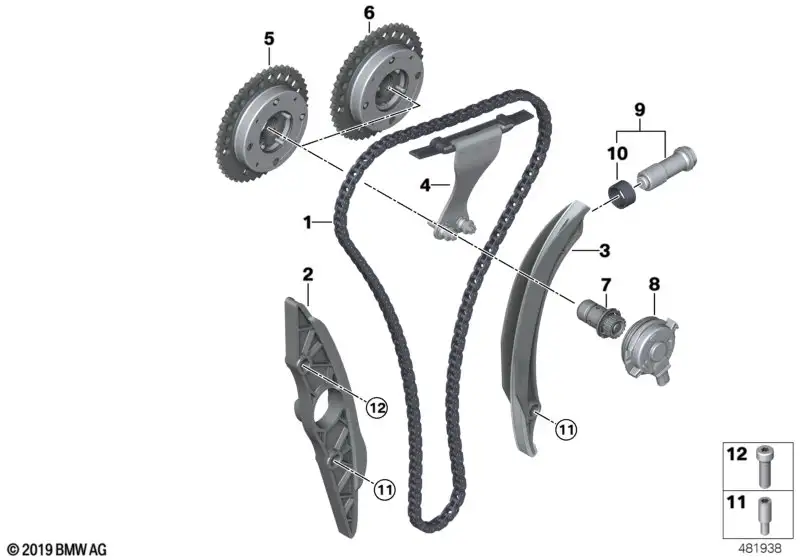 BMW Führungsschiene F39 F20 F44 F45 F46 F48 G01 G02 G05 G06 G07 G