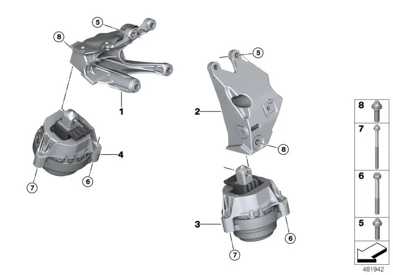 BMW Motorlager rechts G11 G12 G30 G31 G32 22116860488
