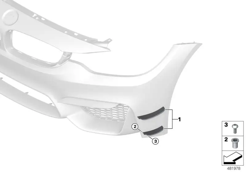 BMW Satz Seitenflügel links 51117993027 - 3er F80, 4er F82, M4 F8