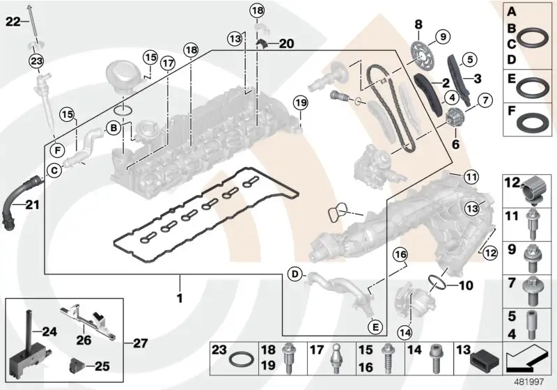 BMW Reparatursatz offene Steuerkette oben E70 E71 E90 E91 E92 E93