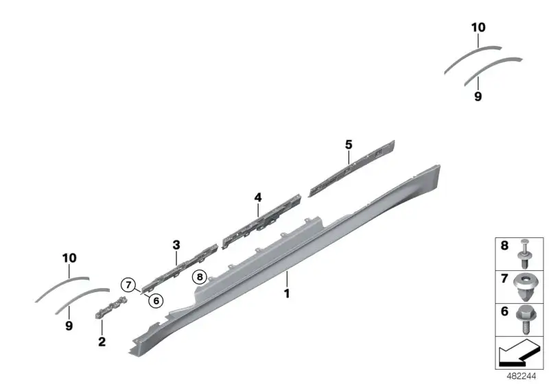 BMW Schwellerverkleidung grundiert links F82 F83 51778059627 - 4e
