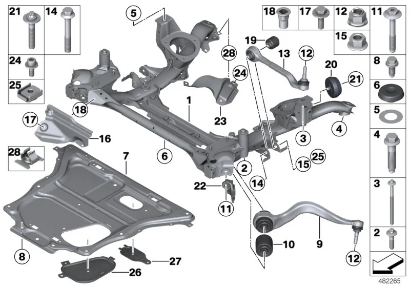 BMW Zugstrebe mit Hydrolager links F20 F21 F22 F23 F30 F31 F32 F33 F36 31126854723