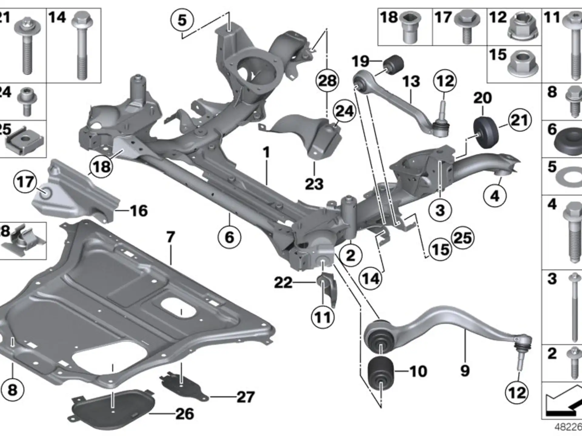 BMW Zugstrebe mit Hydrolager links F20 F21 F22 F23 F30 F31 F32 F33 F36 31126854723