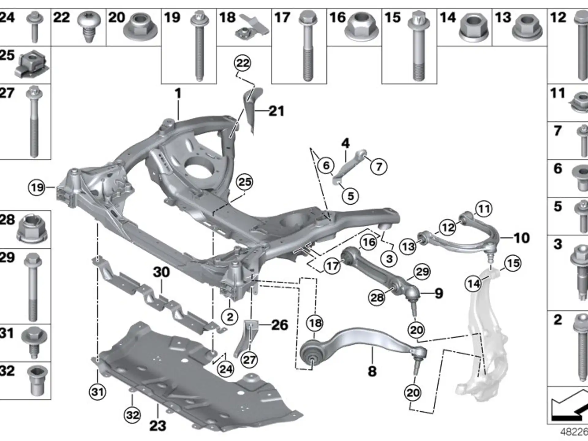 BMW Sechskantbundschraube F90 F91 F92 F93 F95 F96 G05 G06 G07 G11 G12 G14 G15 G16 G30 G31 G32 07119906100