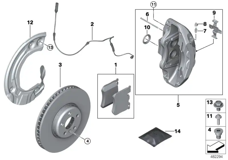 BMW Bremssattelgehäuse blau rechts G01 G20 G21 G29 M40i G30 G31 3