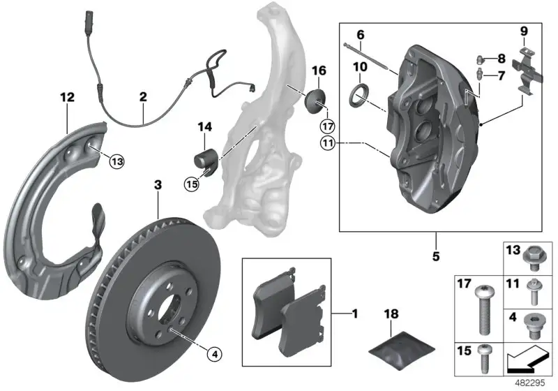 BMW Bremssattelgehäuse blau rechts 34106891336 - Bildposition 05