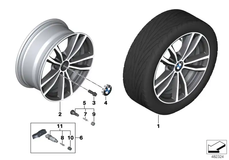 BMW Scheibenrad Leichtmetall Orbitgrey F20 F21 F22 F23 3611687918
