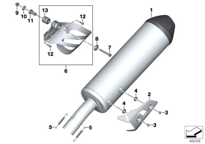 BMW Nachschalldämpfer K71 K73 18518559535 - Bildposition 01