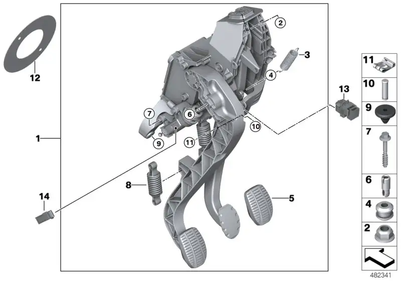 BMW Druckfeder F39 F20 F44 F45 F46 F48 F54 F55 F56 F57 F60 353068