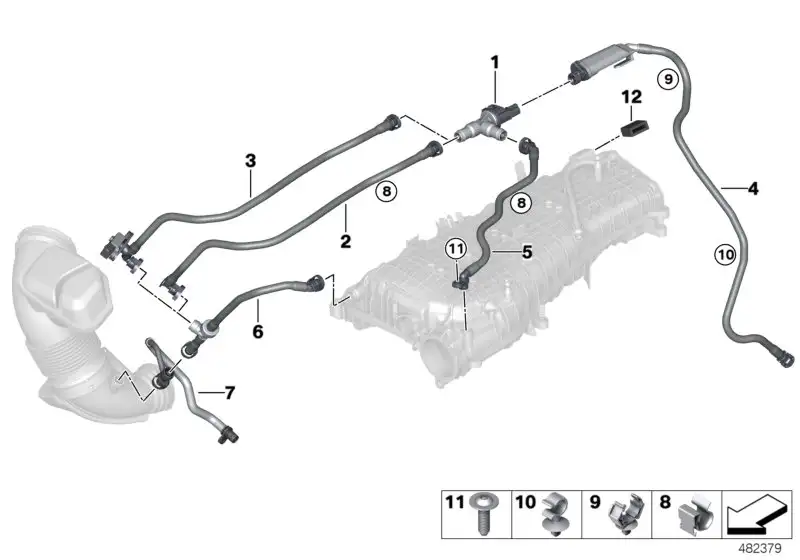 BMW Saugstrahlpumpe mit Leitung F20 F21 F22 F23 F30 F31 F32 F33 F