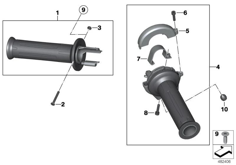 BMW Griff rechts K40 K43 K71 K72 61317708286