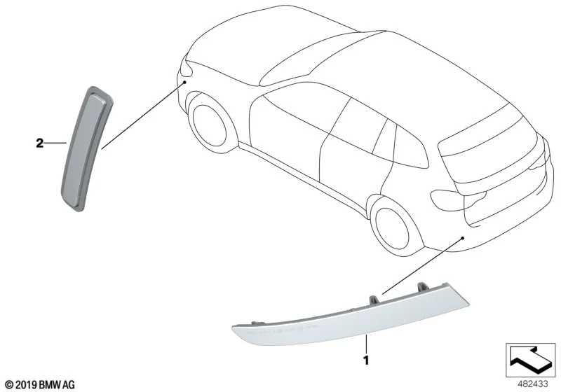 BMW Rückstrahler rechts F97 G01 63147857004