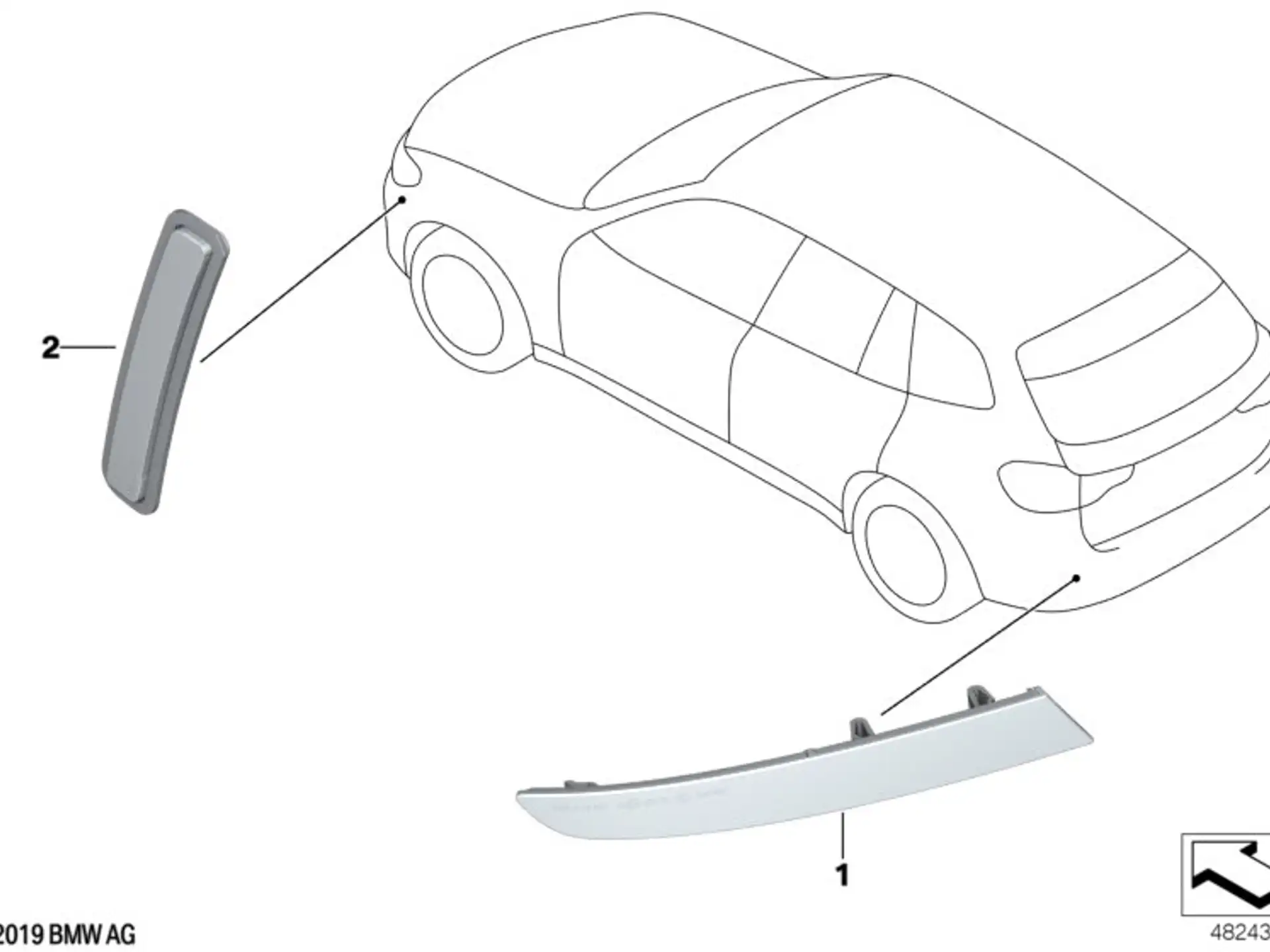 BMW Rückstrahler rechts F97 G01 63147857004