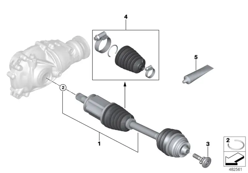 BMW Abtriebswelle vorne links F95 F96 G05 G06 G07 31608486204