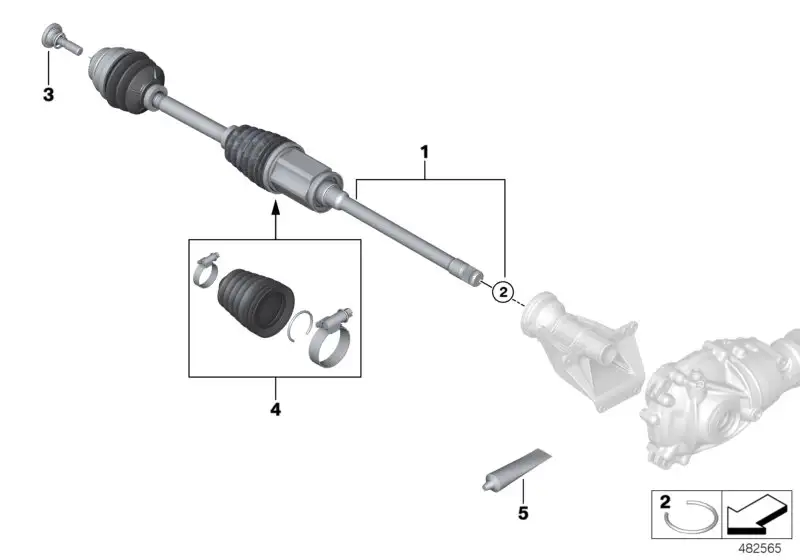 BMW Abtriebswelle vorne rechts G05 G06 G07 31608486205
