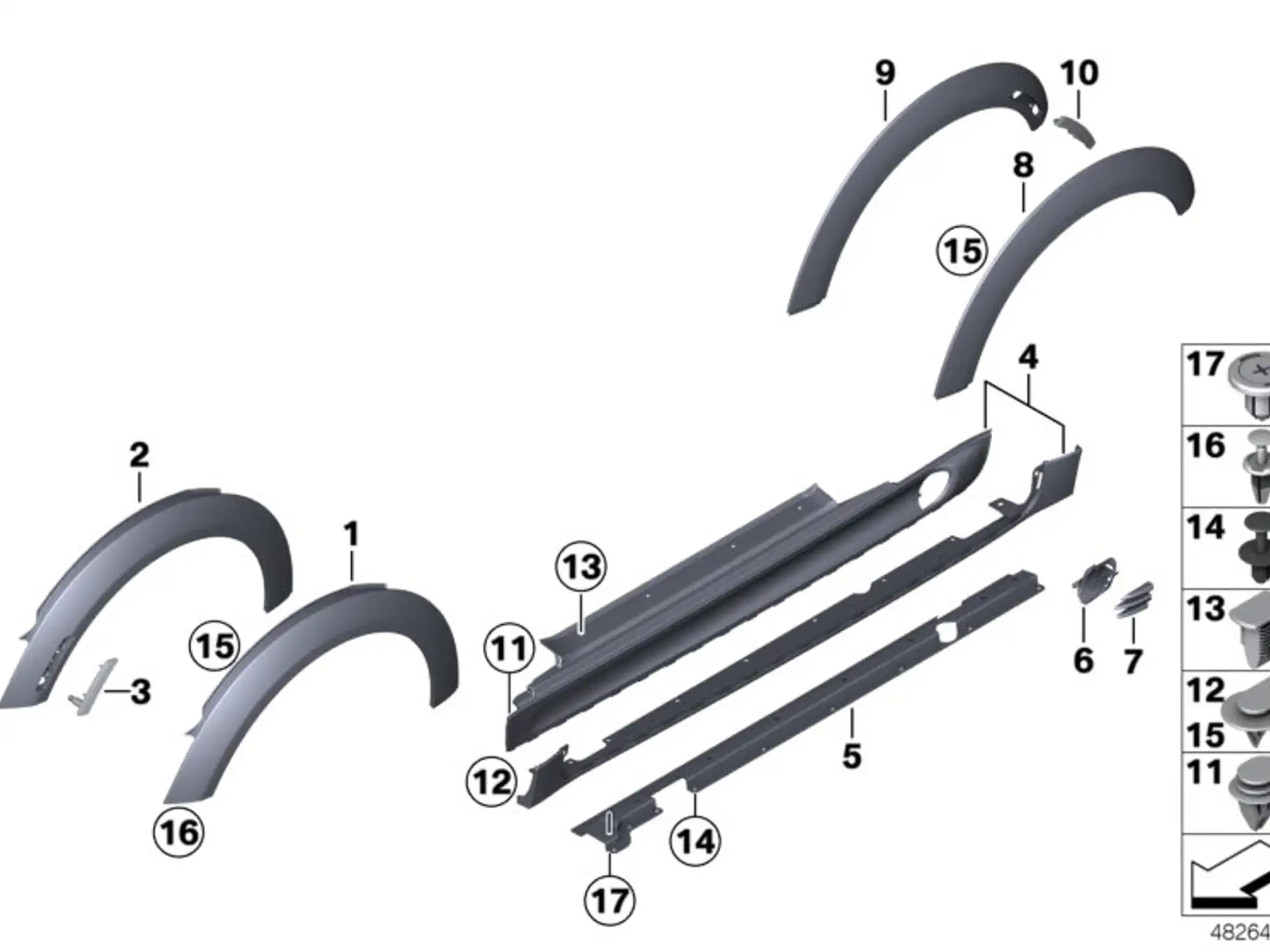 BMW Verbreiterung Seitenwand hinten rechts R56 R57 R58 R59 51777157106