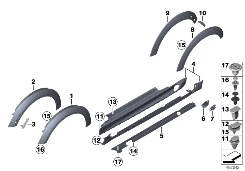 BMW Verbreiterung Seitenwand hinten rechts R56 R57 R58 R59 517771