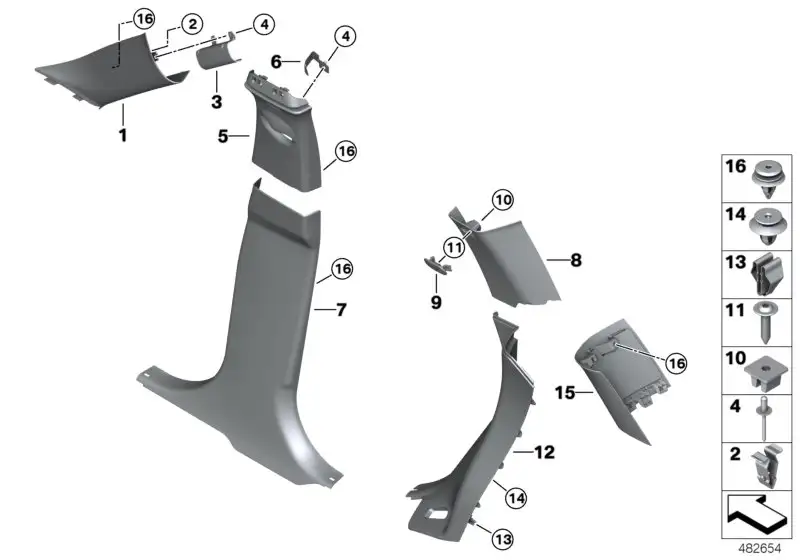 BMW Blende D-Säule links 51437413803