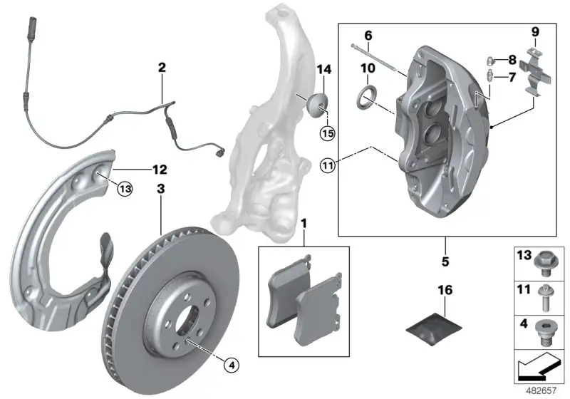 BMW Bremssattelgehäuse rechts G11 G12 G14 G15 G16 G30 G31 G32 341