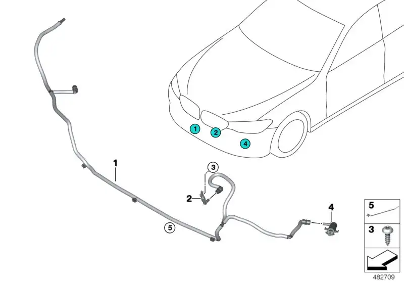 BMW Hochdruckdüse rechts G30 G31 G32 61677393510