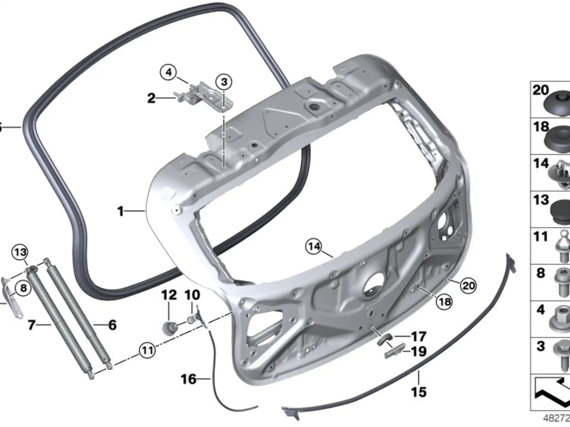 BMW Puffer Heckklappe F39 F97 G01 51247453842