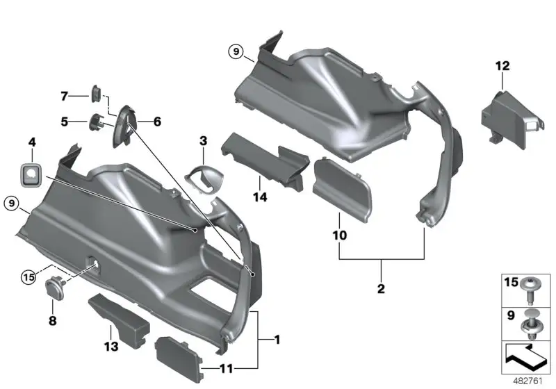 BMW Verkleidung Gepäckraum rechts F90 G30 51477373570