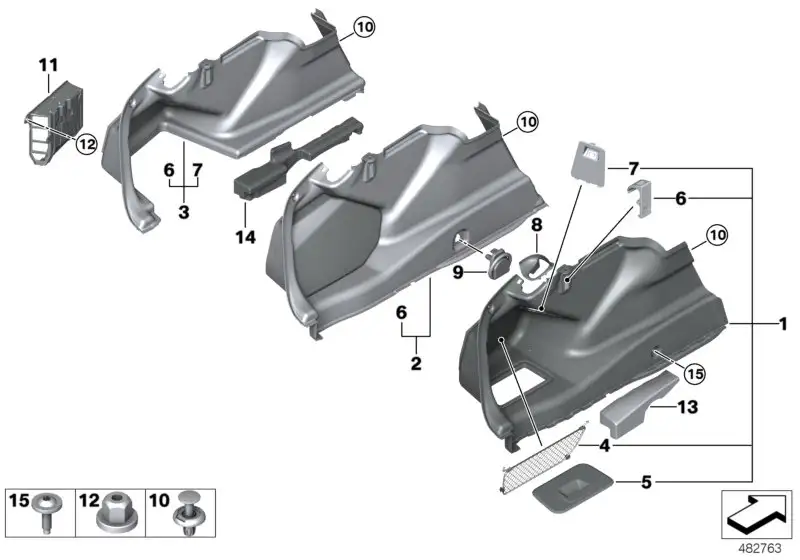 BMW Verkleidung Gepäckraum links F90 G30 51477942875
