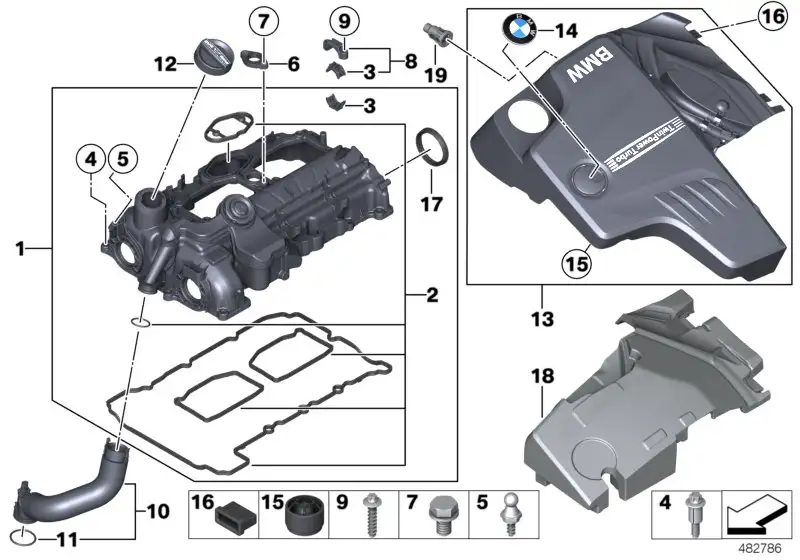 BMW Zündspulenabdeckung E84 11127589053 - X1 E84