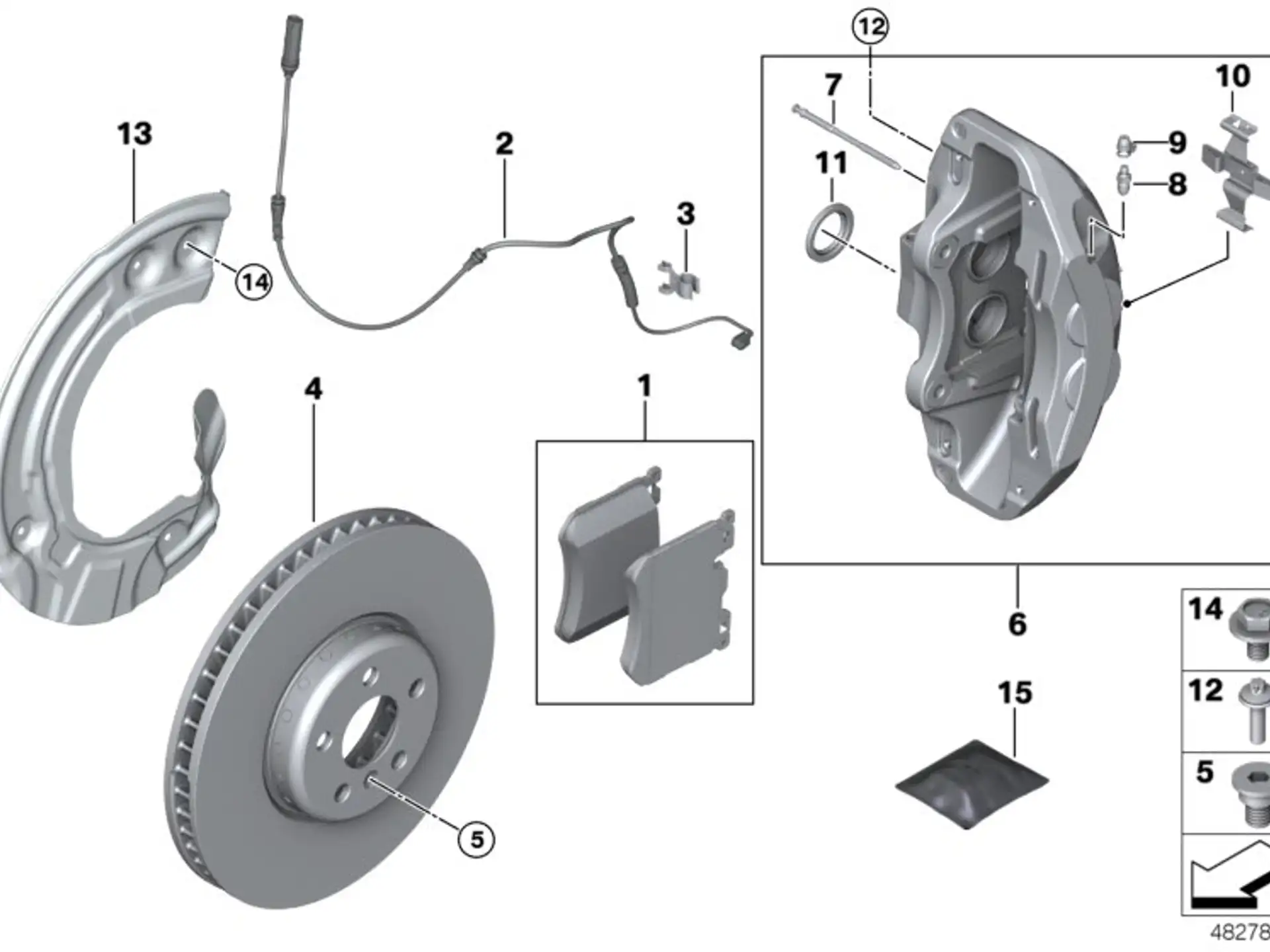 BMW Reparatursatz Bremsbeläge asbestfrei F39 F20 F44 F48 F54 F56 F57 F60 34106889266