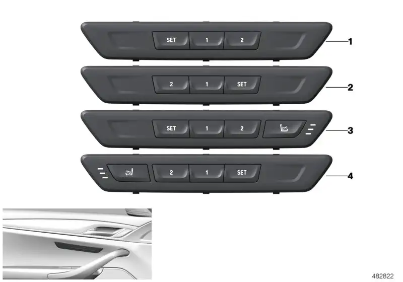 BMW Bedieneinheit Sitzfunktionen rechts F90 G30 G31 G32 613168267