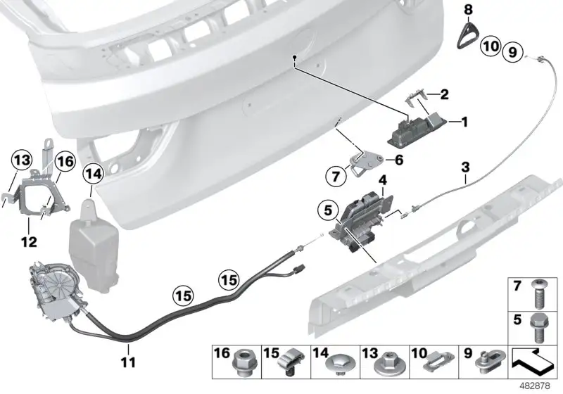BMW Bowdenzug Notentriegelung F34 F36 51247298986