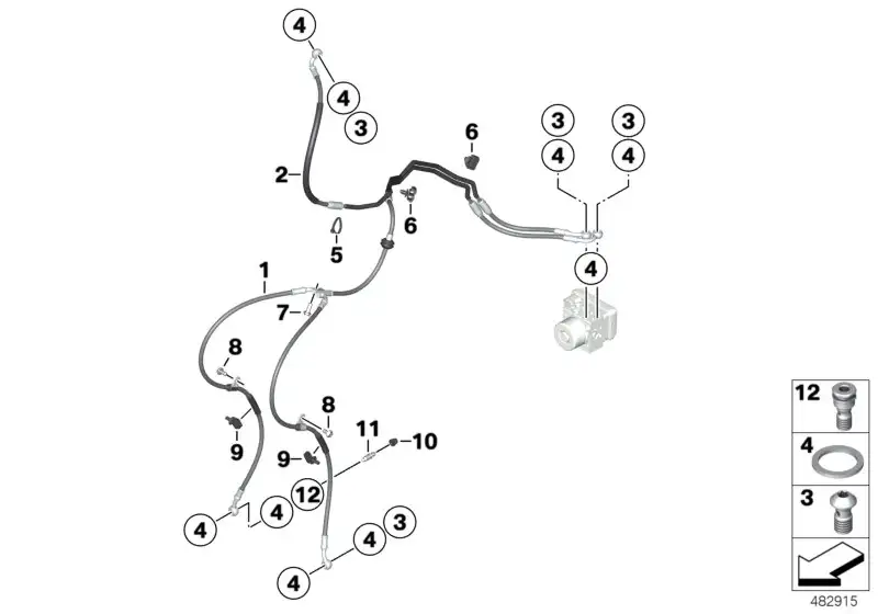 BMW Bremsleitung Steuerkreis vorn 34328402047