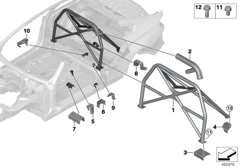 BMW Aufnahme Schrittgurt grundiert F82 41008072134