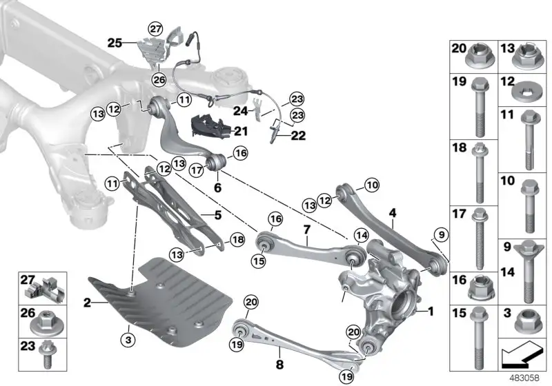 BMW Sechskantbundmutter E60 E61 E63 E64 E81 E82 E84 E87 E88 E89 E